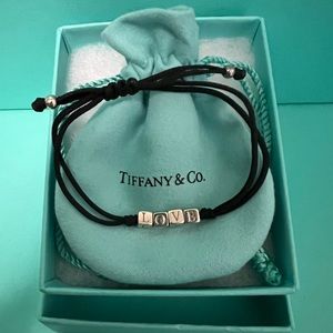 🌸🌸 Authentic Tiffany & Co. LOVE Cube Era Bracelet on Black Silk Cord